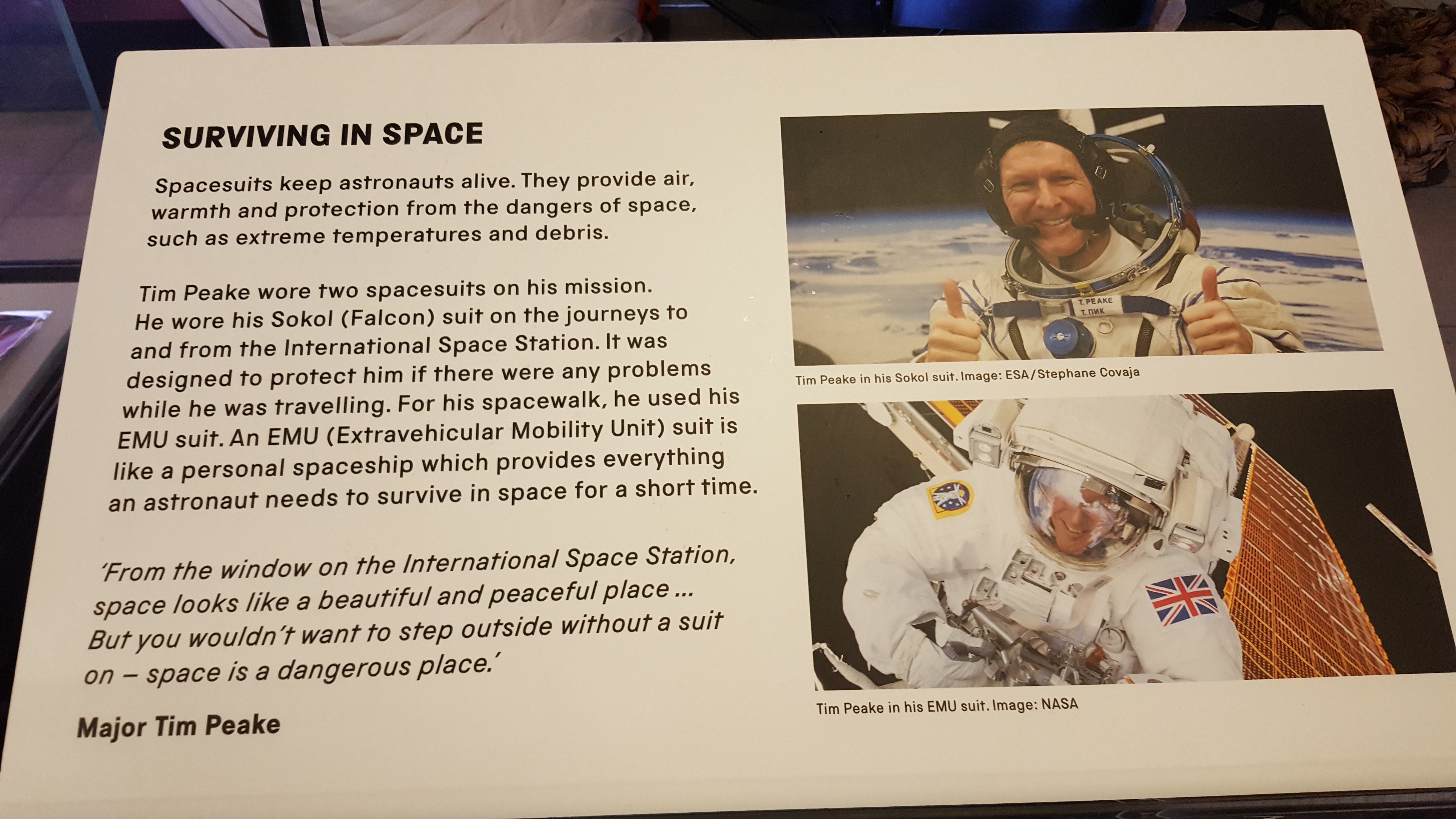 Tim Peake Soyuz TMA-19M Exhibition 13