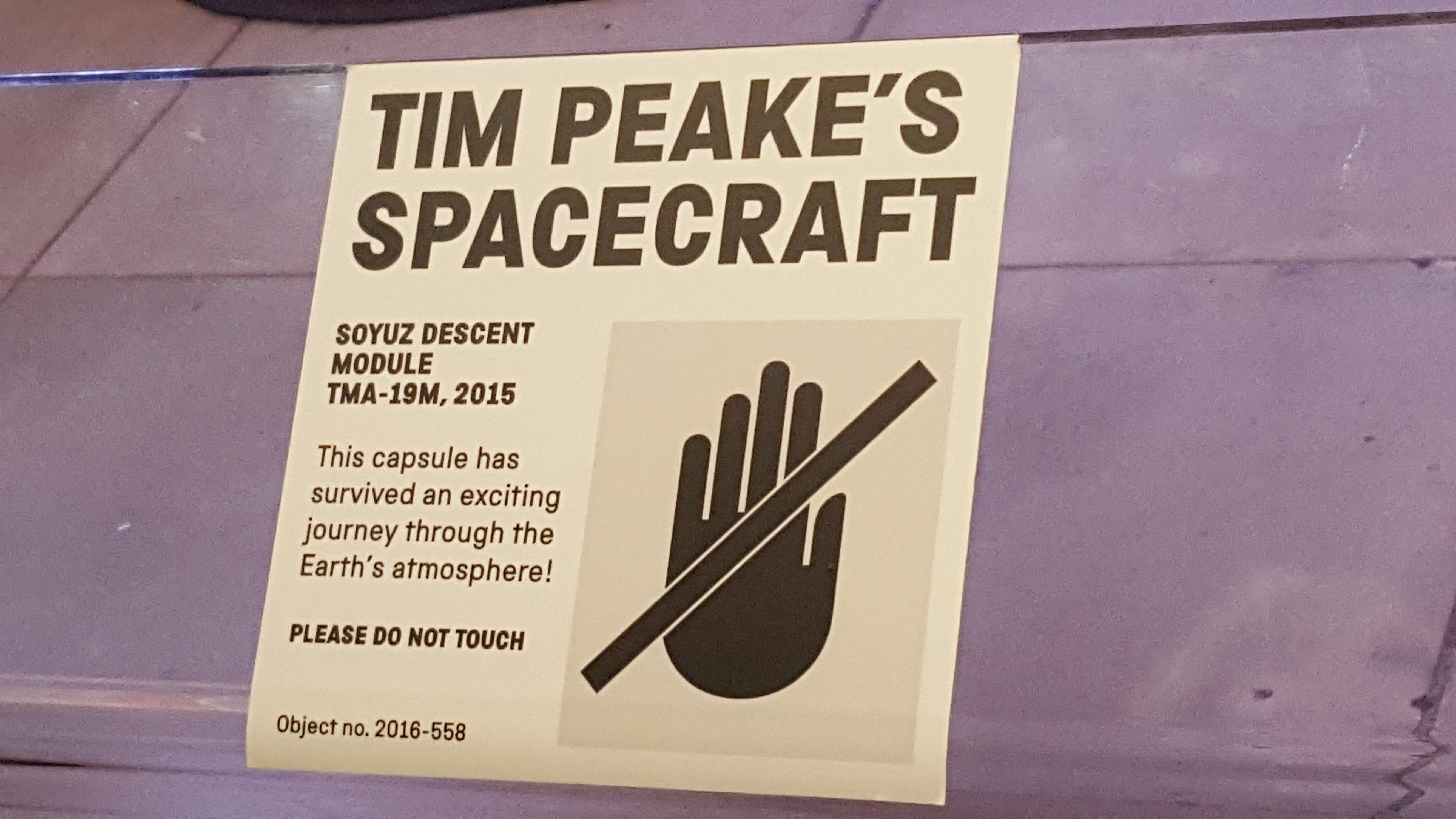 Tim Peake Soyuz TMA-19M Exhibition 16