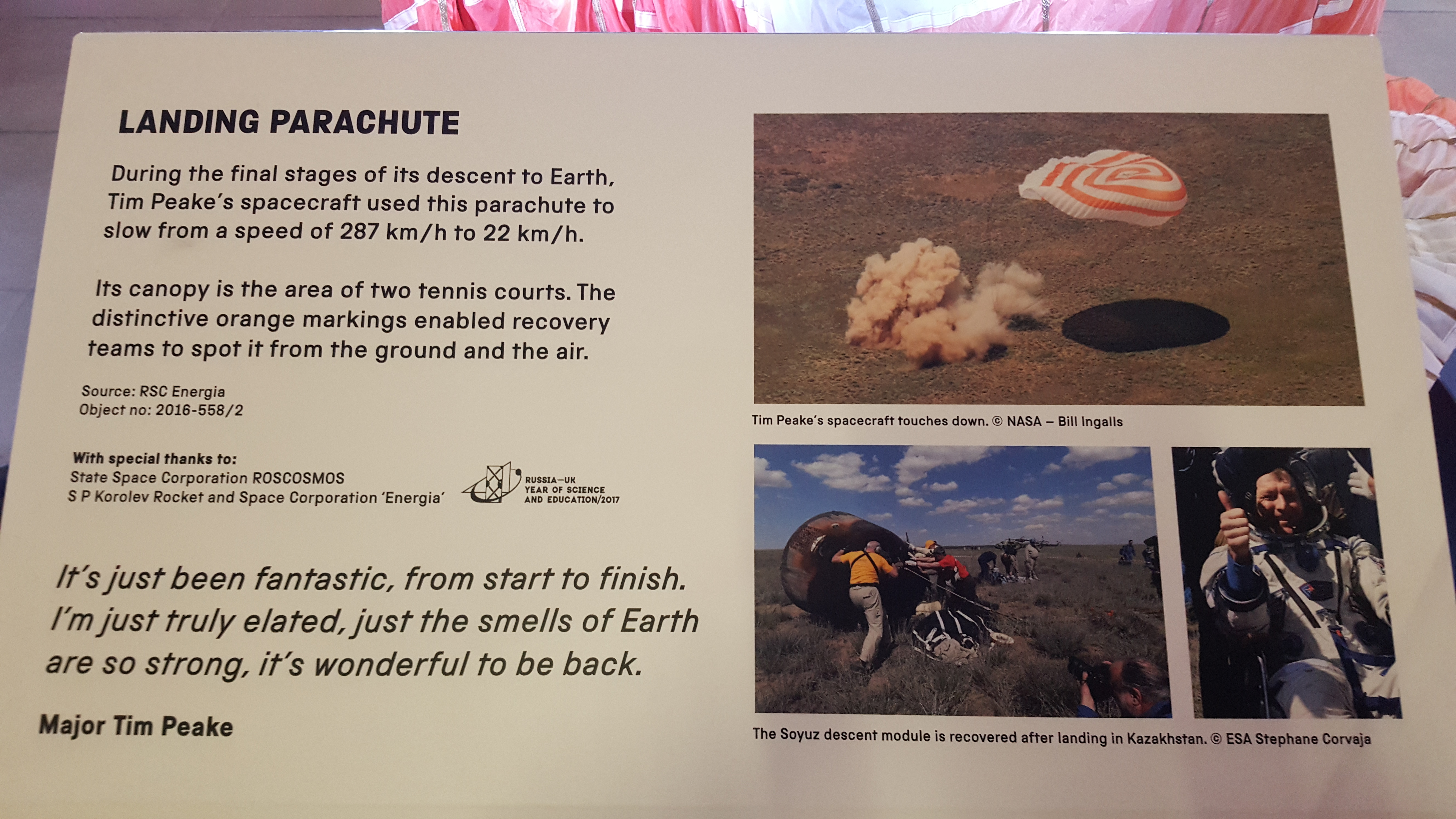 Tim Peake Soyuz TMA-19M Exhibition 19